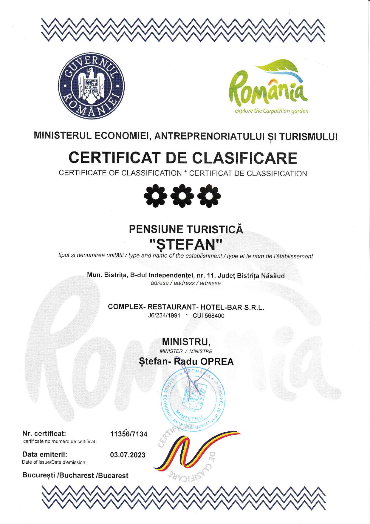 Certificat de clasificare